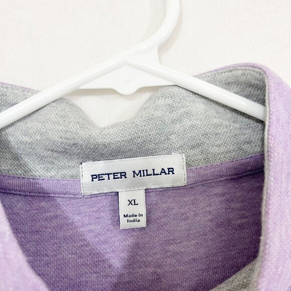 Peter Millar Purple Quarter Zip Pullover Sweater Cotton - Men's Size XL - Picture 3 of 6